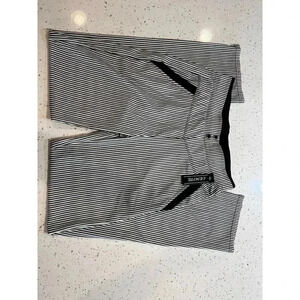 Lemite pants black and white striped NWT girls poly spandex l/xl